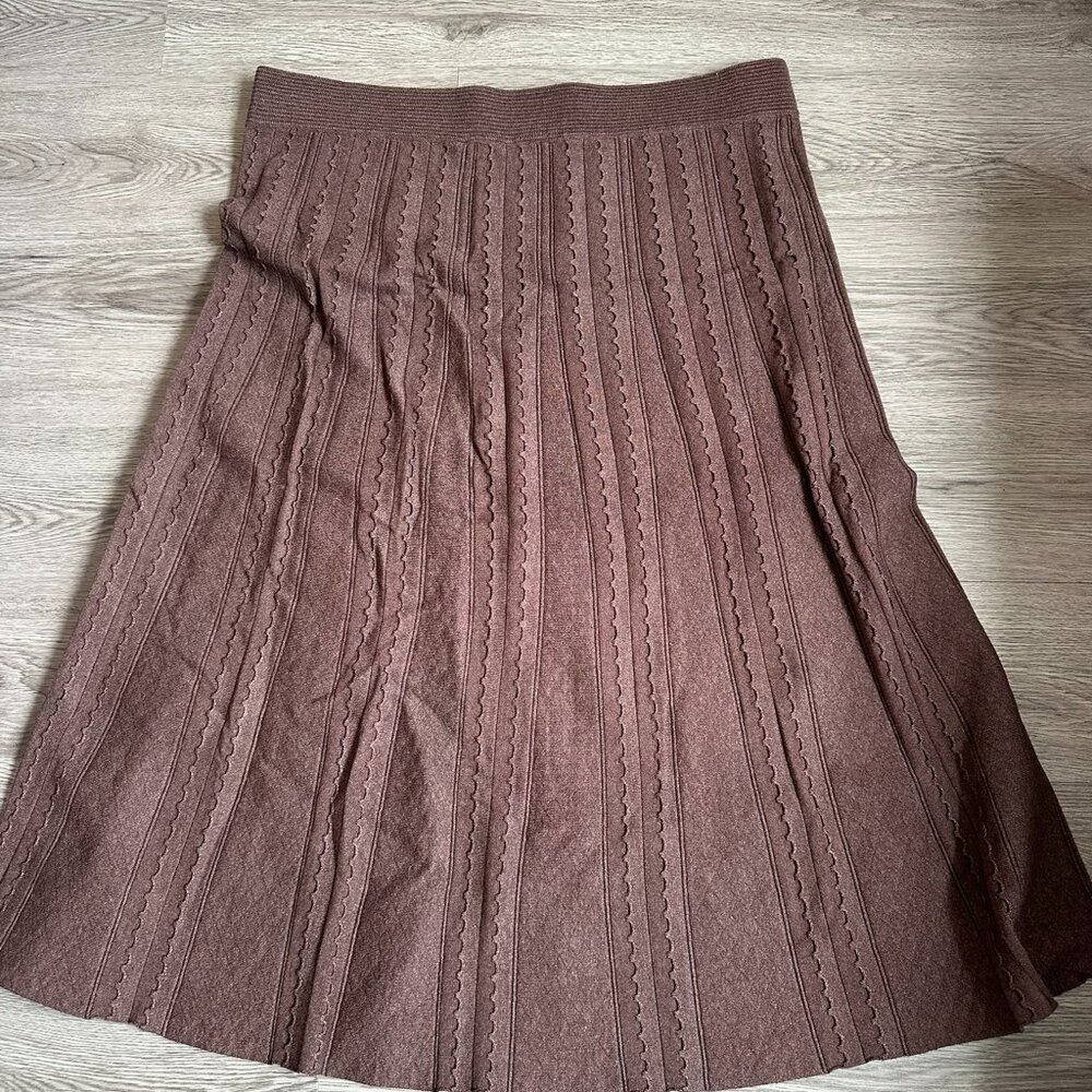 Milano Sweater Midi Skirt Heather Dark Chocolate - X-Large
